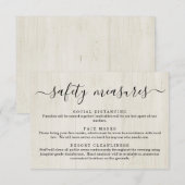 Covid 19 Sicherheitshinweise — Informationen über  Begleitkarte (Vorne/Hinten)