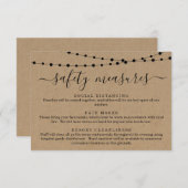 Covid 19 Sicherheitshinweise — Informationen über Begleitkarte (Vorne/Hinten)