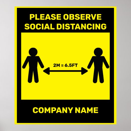 COVID 19 Social Distancing Poster Name des Unterne (Vorne)