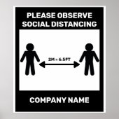 COVID 19 Social Distancing Poster Name des Unterne (Vorne)