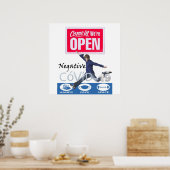 Covid 19 Store Open Schild Poster Matt (Küche)