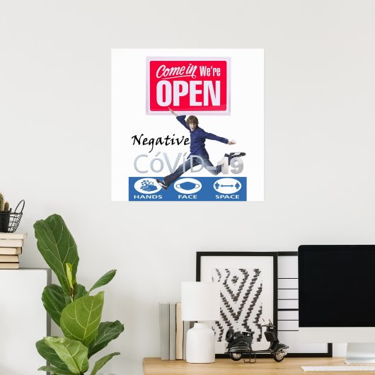 Covid 19 Store Open Sign Poster Matte (Heimbüro)