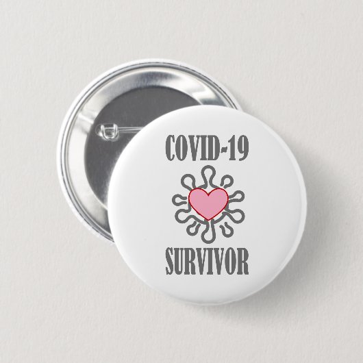 COVID-19 Survivor Corona Virus Ich überlebte Button (Vorne & Hinten)