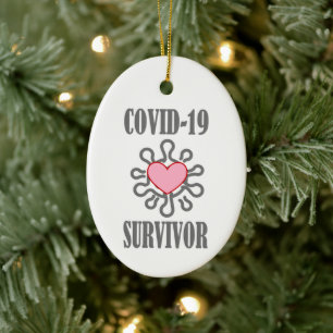 COVID-19 Survivor Corona Virus Ich überlebte Keramik Ornament
