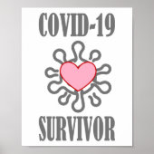 COVID-19 Survivor Corona Virus überlebte ich Poster (Vorne)