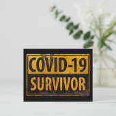 COVID-19 SURVIVOR - Ermutigendes Metall-Look-Zeich Postkarte (Stehend Vorderseite)