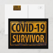 COVID-19 SURVIVOR - Ermutigendes Metall-Look-Zeich Postkarte (Vorne/Hinten)