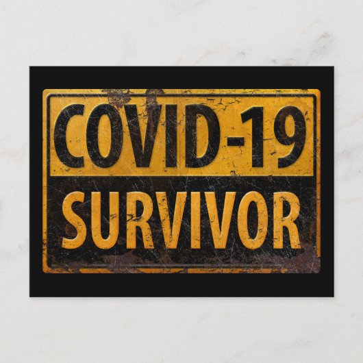 COVID-19 SURVIVOR - Ermutigendes Metall-Look-Zeich Postkarte (Vorderseite)