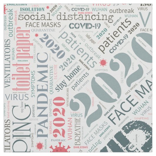 Covid-19 Textdesign Farbe2 ID742 Stoff (Muster)