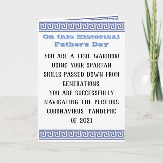 Covid-19 Time Kapsel Father's Day Card Dankeskarte (Vorderseite)