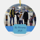 covid-19 unser erstes pandemisches Weihnachtsgedäc Keramik Ornament (Vorne)