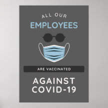 Covid-19 Vaccated Employees Safe Business Sign