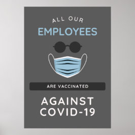 Covid-19 Vaccated Employees Safe Business Sign Poster
