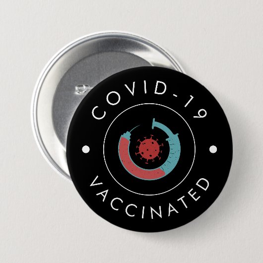 Covid -19 Vaccinated Cool Modern Trendy Vaccine Button (Vorne & Hinten)