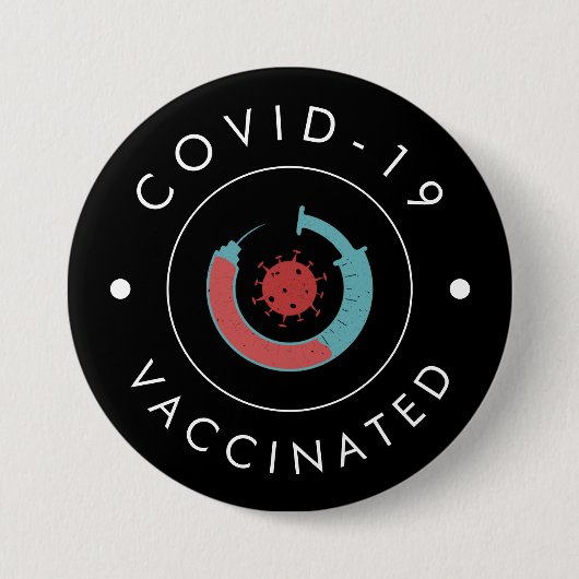 Covid -19 Vaccinated Cool Modern Trendy Vaccine  Button (Vorderseite)