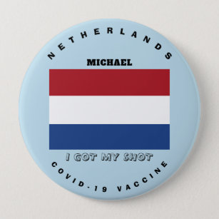 Covid-19 Vaccine & Netherlands Flag Button