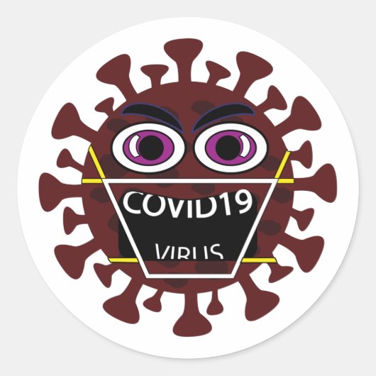 Covid-19-Virus Runder Aufkleber (Vorderseite)