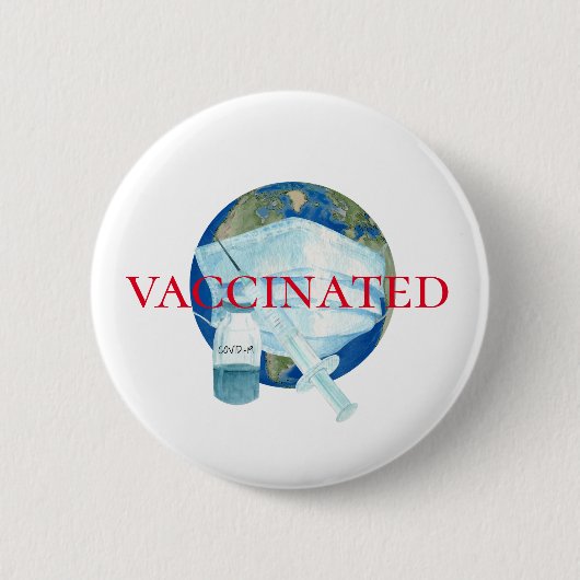 Covid-19 World I was  Vaccinated Button (Vorderseite)