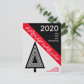 Covid 2020 Schwarz-weiß Red Albern Funny Weihnacht Postkarte (Stehend Vorderseite)