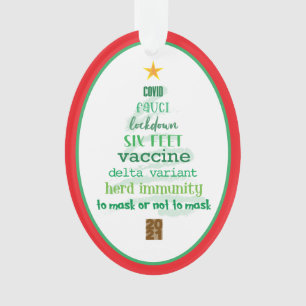 Covid 2021 Keepake Red Green Weihnachtsschmuck Ornament
