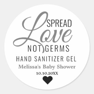 Covid Baby Shower Spread LoveHand Sanitizer Runder Aufkleber