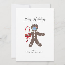 Covid Christmas Funny Face Maske Gingerbread Mann Feiertagskarte