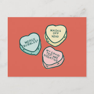 Covid Conversation Hearts Funny Valentine's Card Postkarte