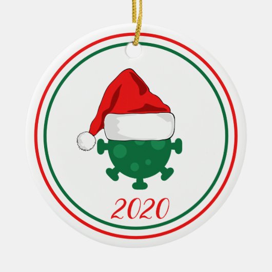 Covid Corinavirus Globale Pandemie 2020 Keramik Ornament (Vorne)