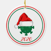 Covid Corinavirus Globale Pandemie 2020 Keramik Ornament (Hinten)