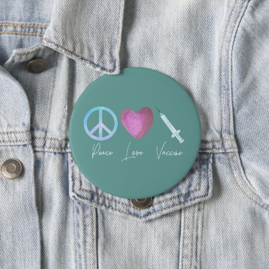 Covid Coronavirus Peace Liebe Impfstoff 2021 Button (Beispiel)