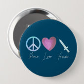 Covid Coronavirus Peace Liebe Vaccine 2021 Button (Vorne & Hinten)