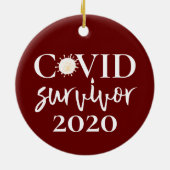 Covid Coronavirus Survivor 2020 Keramik Ornament (Hinten)