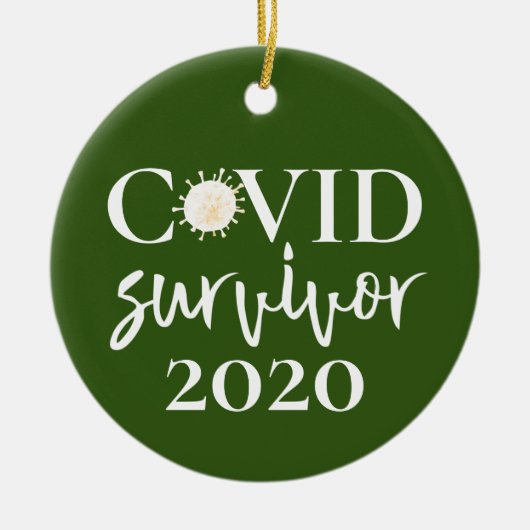 Covid Coronavirus Survivor 2020 Keramik Ornament (Vorne)