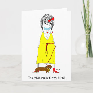 COVID Crabby Old Lady with Mask Karte