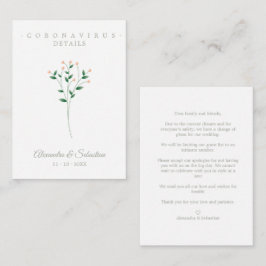 Covid Details Sophisticated Coral Elegant Branches Begleitkarte