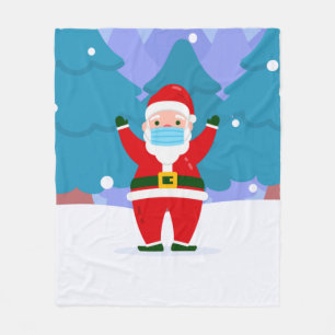 covid fröhliche Weihnachten Gesichtsmaske Santa Cl Fleecedecke