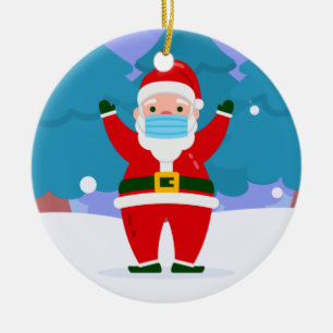 covid fröhliche Weihnachten Gesichtsmaske Santa Cl Keramik Ornament