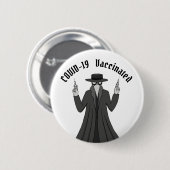 COVID geimpfter Pestarzt Button (Vorne & Hinten)