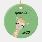 Covid Giraffe Wearing Gesicht Maske 2020 Keramik Ornament (Hinten)