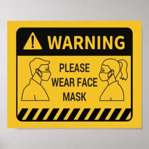 Covid im Einzelhandel 19 Bitte Gesichtsmaske-Poste Poster