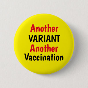 Covid-Impfung Variantengelber Knopf Button