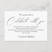 Covid Incase Sie sind kranke Hochzeit Begleitkarte (Vorderseite)