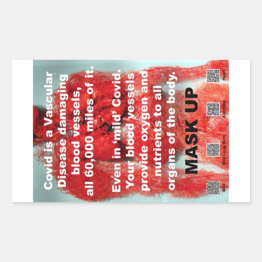 Covid ist ein Papierkleber für Gefäßkrankheiten Rechteckiger Aufkleber (Vorderseite)
