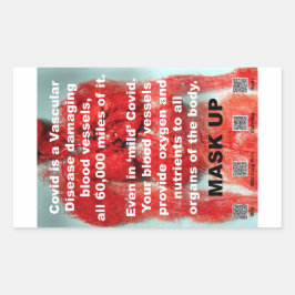 Covid ist ein Papierkleber für Gefäßkrankheiten Rechteckiger Aufkleber