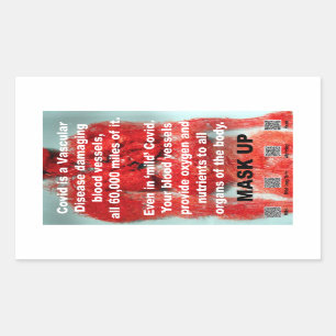Covid ist ein Papierkleber für Gefäßkrankheiten Rechteckiger Aufkleber