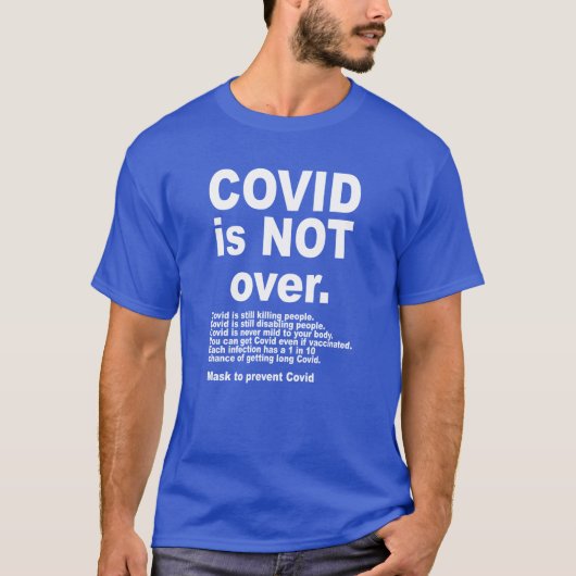 Covid ist nicht über dunkle T - Shirt (Vorderseite)