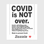 Covid ist noch nicht vorbei. aufkleber (Blatt)