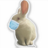 COVID Mask Bunny Sticker (Klar) (Vorderseite)