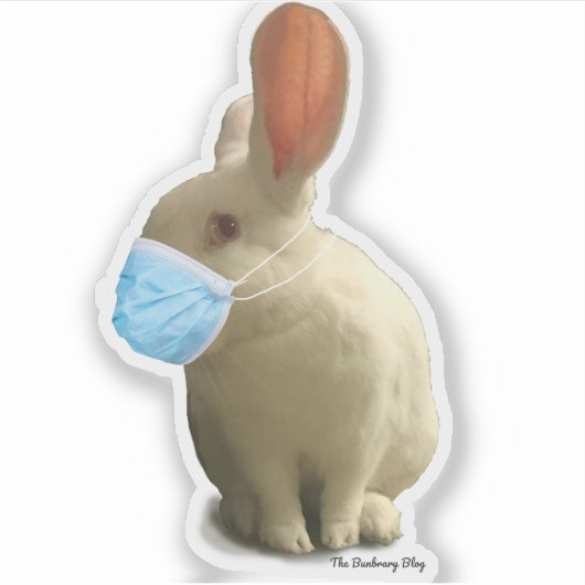 COVID Mask Bunny Sticker (Klar) (Vorderseite)