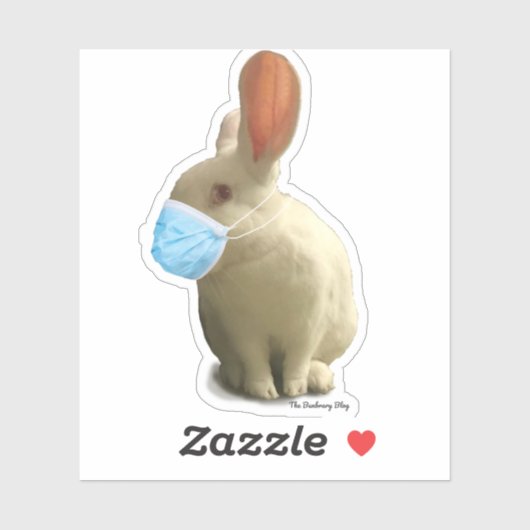 COVID Mask Bunny Sticker (Klar) (Blatt)